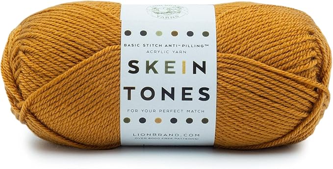 Lion Brand Yarn Basic Stitch Anti-Pilling Yarn for Crocheting, Knitting, and Crafts, Honey, 1 Pack