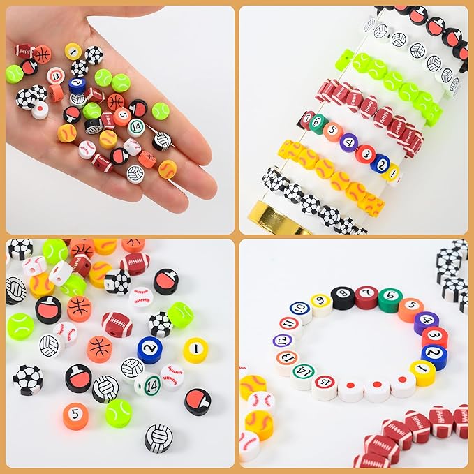 600pcs Polymer Clay Beads Friendship Bracelet Making kit Cute Fun Charms Beads for Bracelet Making DIY Arts Crafts Birthday Gifts Toys for Kids Girls Age 4-13 Ball