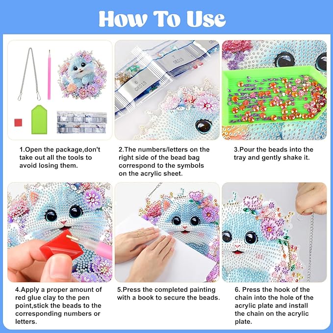 AIRDEA Cat Hanging Diamond Painting Kits,Special Shaped Diamond Art Kits for Beginner Flowers and Animals,Gem Art Pendant Decor 7.87x7.87in