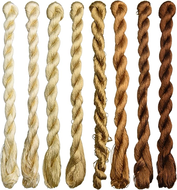 Natural 100% Silk Thread, Handmade Embroidery Thread Silk Floss 8 Colors 110m Each (54)