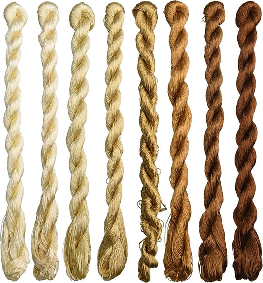 Natural 100% Silk Thread, Handmade Embroidery Thread Silk Floss 8 Colors 110m Each (54)