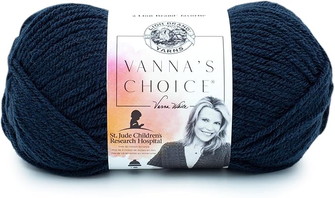 (1 Skein) Lion Brand Yarn Vanna's Choice Yarn, Navy