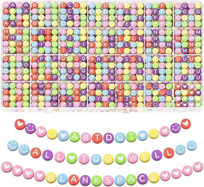 ARTDOT 1400 Pieces Letter Beads for Friendship Bracelets Making Kit, 28 Styles Assortment Jewelry Making Supplies Beads Set with Cases Preppy Crafts for Adult