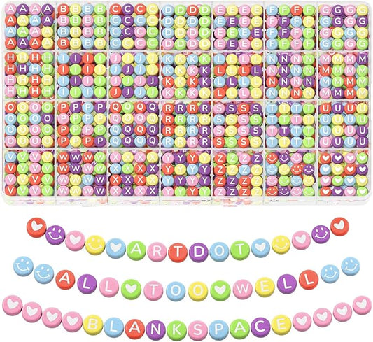ARTDOT 1400 Pieces Letter Beads for Friendship Bracelets Making Kit, 28 Styles Assortment Jewelry Making Supplies Beads Set with Cases Preppy Crafts for Adult
