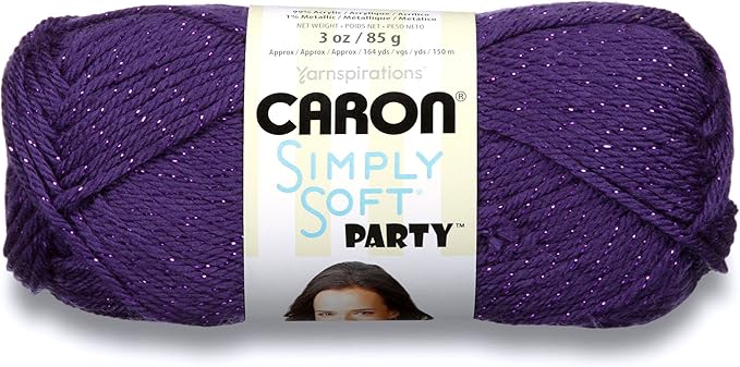 Caron H97PAR0006 Simply Soft Party Yarn - -4 Medium Worsted Gauge - 3 oz - Purple - For Crochet, Knitting & Crafting