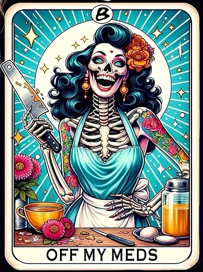 CHWGLFGG 5D Diamond Art Kits for Adults Beginners, Skull Skeleton Chef Diamond Painting Kits, DIY Full Round Drill Paint by Diamonds Dot Gem Art for Adults, Home Wall Decor 12x 16 Inch