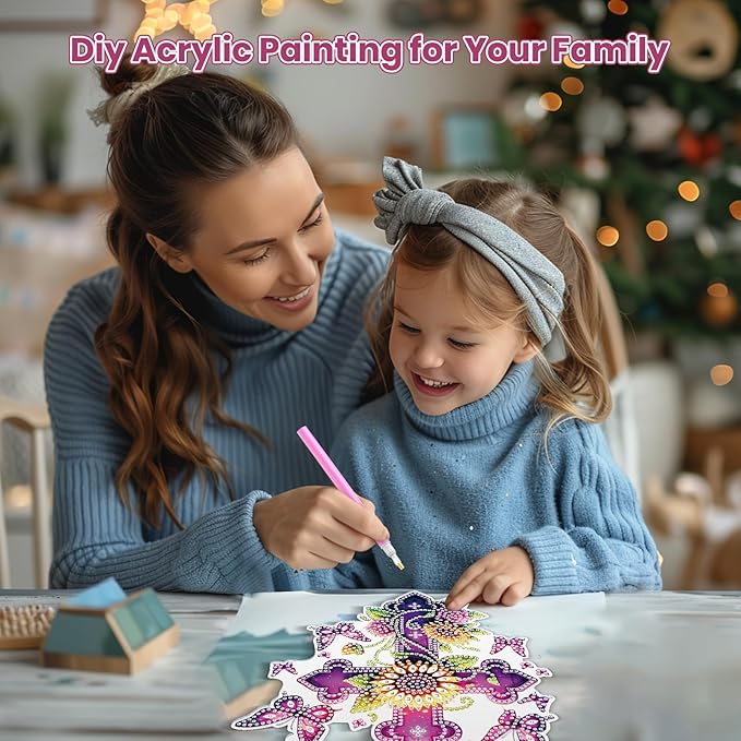 MOGTAA Easter Hanging Diamond Art Pendant Kits, 5D Cross Flowers Diamond Painting Kits for Adults, DIY Butterfly Diamond Painting Kits Special Crystal Gem Art for Home Decor