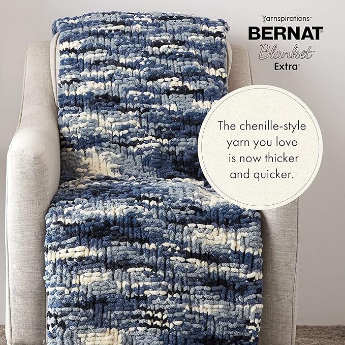 Bernat Blanket Extra Thick Clay Yarn - 1 Pack of 21.12oz/598.74g - 100% Polyester - #7 Jumbo - 72 Yards - Chunky Yarn for Hand Knitting, Crocheting, Crafts & Amigurumi
