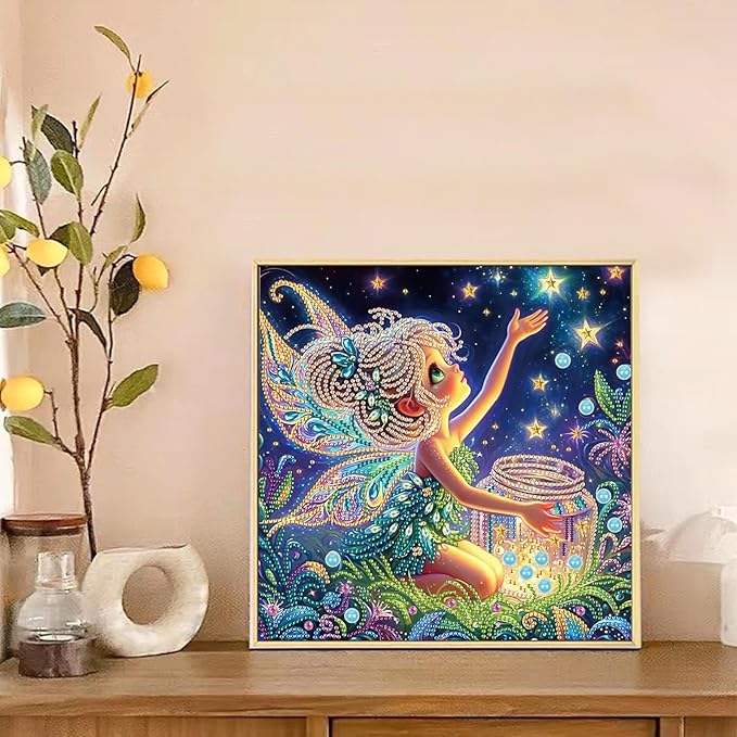 5D Special Shape Diamond Art Kits for Beginners, Diamond Painting Kits for Adults, Crystal Rhinestones Diamond Painting for Home Wall Decoration Gift 12×12 inch/30×30 cm, Starry Night Enchantment