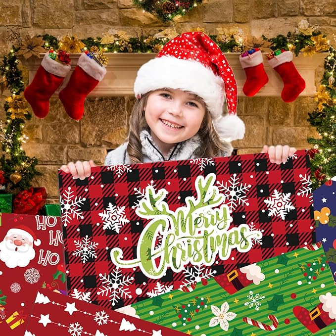 YASMEN Christmas Scrapbook Paper Pad, 12x12 Double-Sided Designer Paper Pads for Card Making, Journals, Planner, DIY Envelopes, Greeting Cards, Decorative Art Craft -24 Sheets