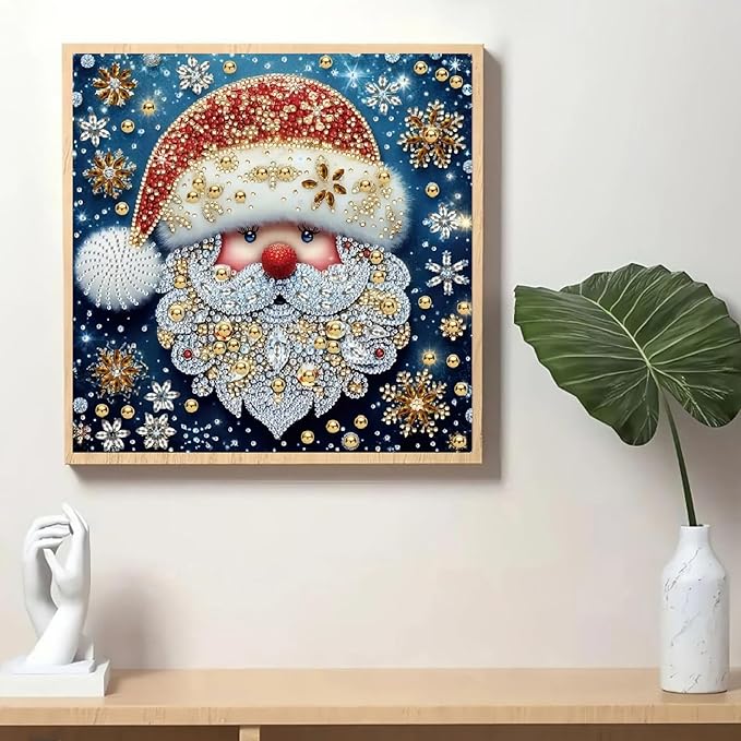 STGLCR 5d Christmas Diamond Painting Kits, Special Shaped Santa Claus Diamond Art Kits for Adults Snowflake Paint with Diamonds Gem Art,Full Drill Diamond Arts and Crafts for Decor 12 * 12 inch