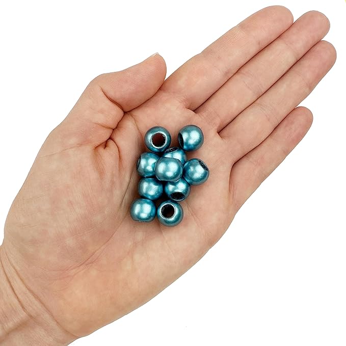 300 acrylic large hole beads for crafts 10mm x 12mm acrylic barrel beads with 5.7mm large hole, matte turquoise