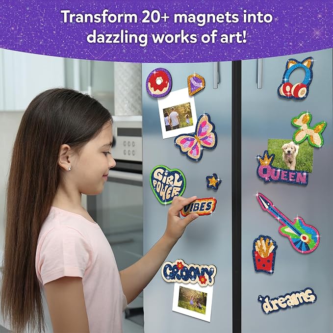 Skillmatics Foil Fun - Girl Power, 20+ DIY Foil Art Magnets, Mess-Free Craft Kit, 60+ Foam Stickers, Creative Activity for Girls, Kids, Tweens, Teens (Ages 7-13), Gifts, Travel, Party Favor