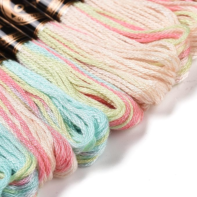 FASHEWELRY 10 Skeins Cyan Embroidery Floss Friendship Bracelet String Threads 6-Ply 0.5mm Cross Stitch Embroidery Thread for Sewing Bracelet Making Stitching Crafts