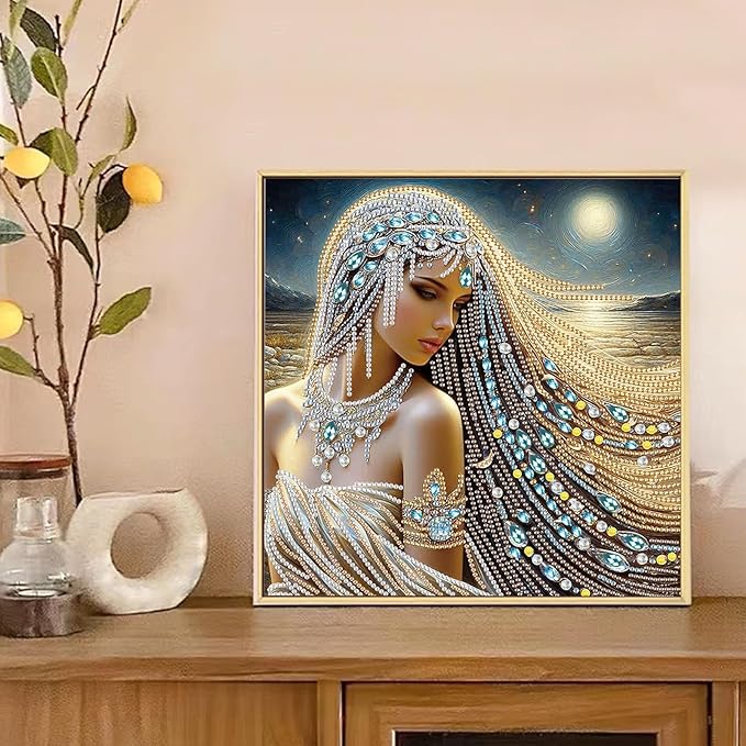 AiYuanzsh 5D Special Shaped Diamond Painting Kit - Beautiful Goddess Queen Design, Unique Crystal Rhinestone Diamond Art Set for Beginners and Adults, Perfect for Home Wall Decor and Holiday Gifts