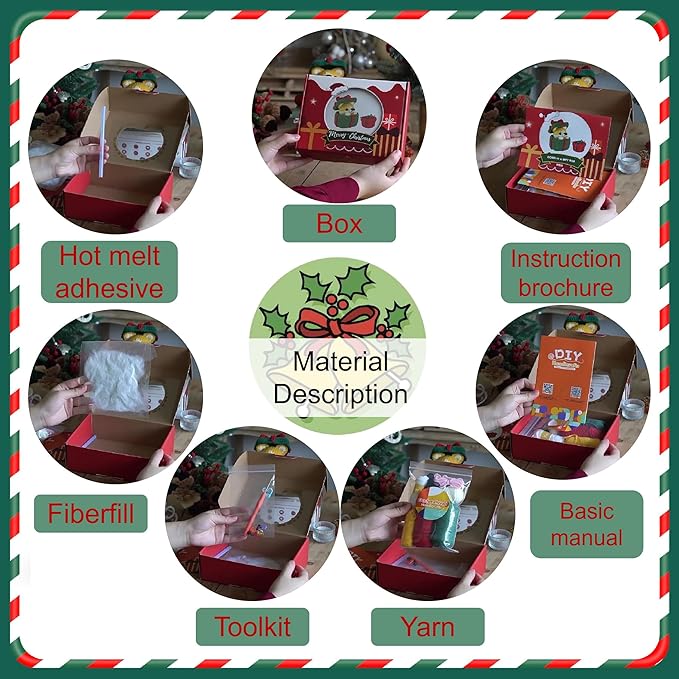 Crochet Set - Beginner Friendly Crochet Set with Step-by-Step Teaching Videos and Crochet Pattern Manuals (Christmas Corgi)