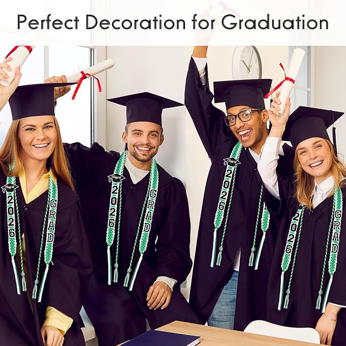 YLOLUL 16 Pcs Graduation Leis 2026 Graduation Candy Lei Kit with Honor Cord Class of 2026 Graduation Ribbon Money Lays Necklace Graduation Gift Party Accessories for Women Men