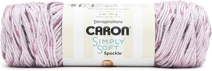 Caron Simply Soft Speckle Wisteria Yarn - 3 Pack of 5oz/141g - Acrylic - #4 Worsted (Medium) - 235 Yards - Knitting & Crochet