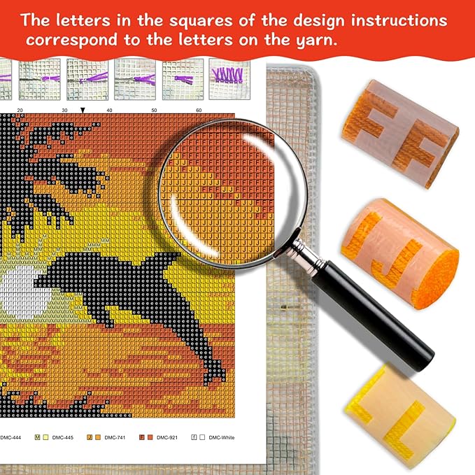 ZFFLYH Latch Hook Kit for Adults and Beginner, Chickens Printed Pattern Canvas and Precut Wools, Pillow Cover Handcraft Printed Pillowcase Embroidery Set