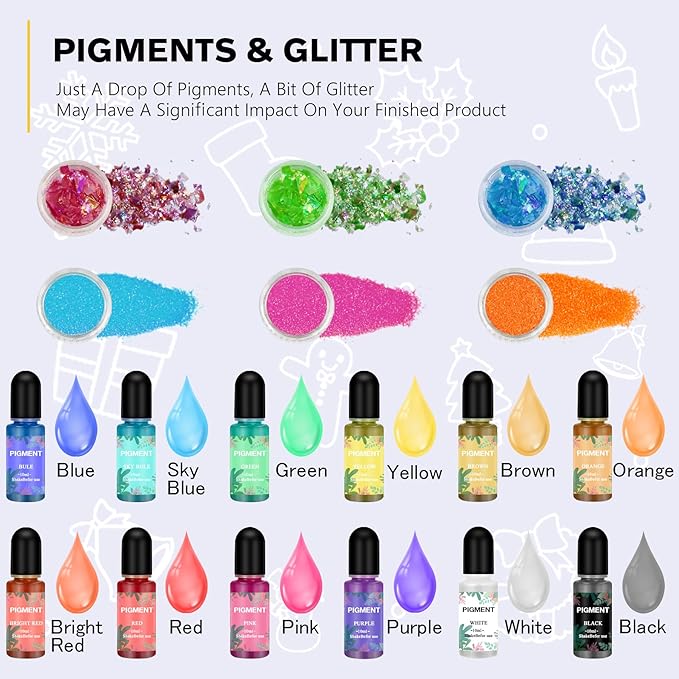 IGaiety Resin Jewelry Making Kit 240 Pcs Silicone Epoxy Resin Mold Keychain Starter Kit Bundle with Epoxy Molds and Pigments Tools for Beginners Adults Jewelry Earring Making