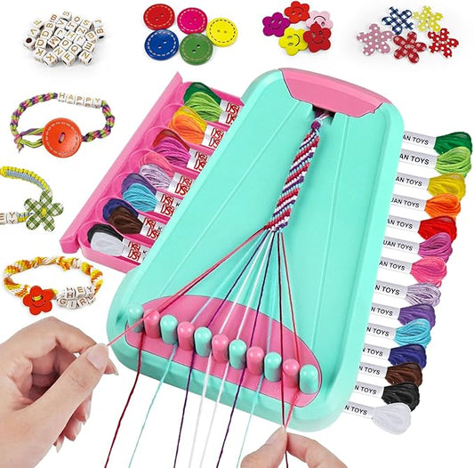 bracelet making kit for girls - friendship bracelet kit - christmas gifts for ages 6 7 8 9 10 11 12 year old girl birthday gifts, arts and crafts for kids ages 8-12 teen bracelets diy maker light blue