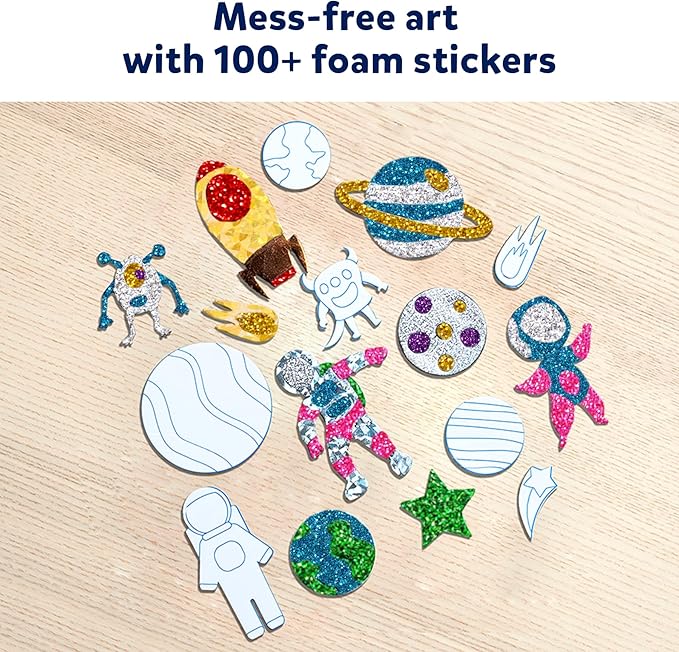 skillmatics foil fun - space, no mess art for kids, craft kits & supplies, diy creative activity, travel toys, gifts for boys & girls ages 4, 5, 6, 7, 8, 9