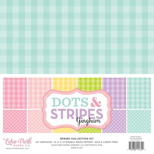 Echo Park Paper Company Spring Gingham Collection Kit 12-x-12-Inch