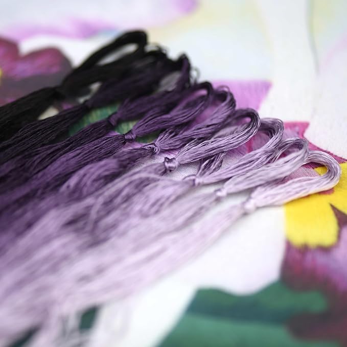 Natural 100% Silk Thread, Handmade Embroidery Thread Silk Floss 9 Colors 110m Each (74)