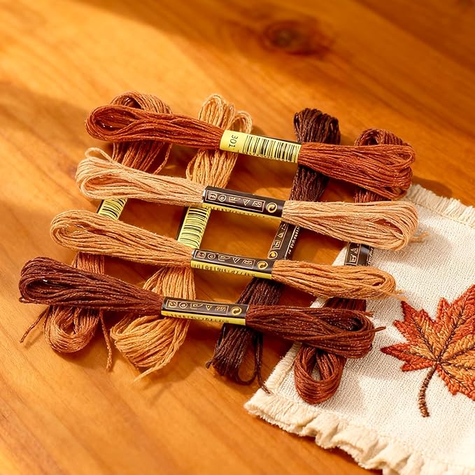 8 PCS Brown Embroidery Floss Thread Variegated Floss Friendship Bracelet String Threads Bulk Embroidery Thread Flosses Cross Stitch Threads for Jewelry Making Sewing Bracelet Stitching Knitting Craft