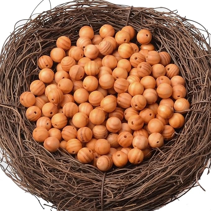 6mm Massive Beads Natural Wooden Round Loose Beads Jewelry Making with Thread 200 PCS(Emperor Blood Wood, 6mm)