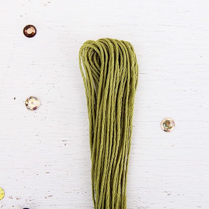 12 Skeins ThreadArt Premium Egyptian Long Fiber Cotton Embroidery Floss | Avocado | 6 Strand Divisible Thread 8.75yds Each for Hand Embroidery, Friendship Bracelets, Cross Stitch and Crafts