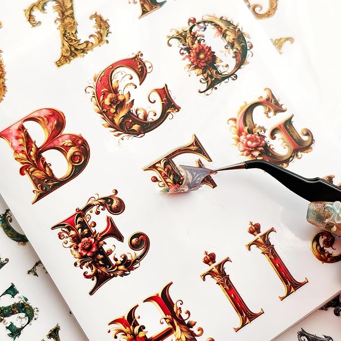 50 Sheets Alphabet & Number Letter Stickers for Scrapbooking, Journaling & DIY Crafts, Vinyl Adhesive Sticker Letters for Scrapbook Supplies, Journals, Planners & Decorative Projects