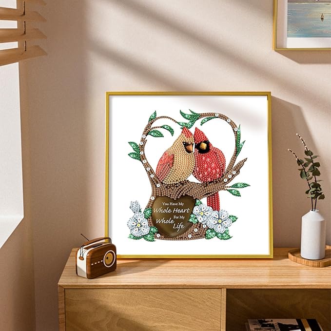 LazyFold Christmas Diamond Painting Kits, DIY Christmas Bird Partial Special Shaped Diamond Pictures Arts Paint by Number Kits Diamond Painting Kits for Home Wall Decor