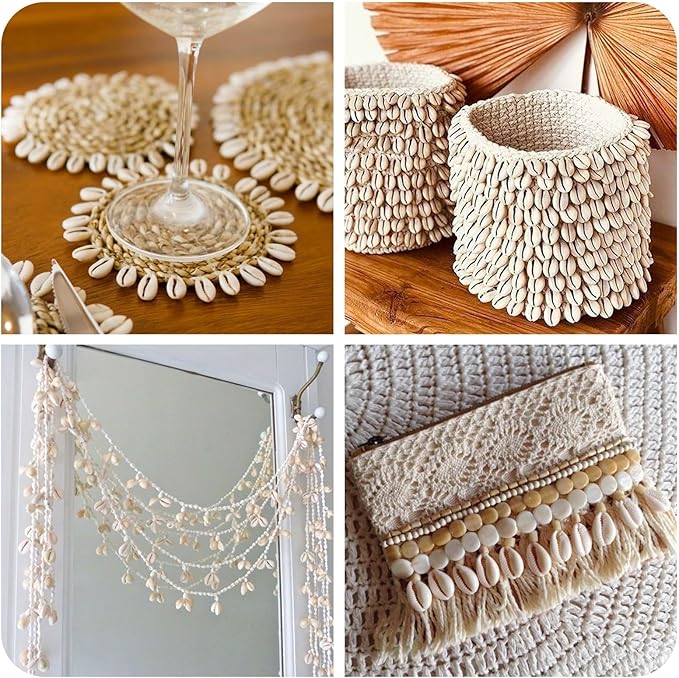 Cheriswelry 50Pcs Natural Spiral Shell Beads White Sea Shells Beach Spacer Beads Cowrie Shell Loose Bead 20-23mm for DIY Summer Earring Bracelet Necklace Jewelry Making 2mm Hole