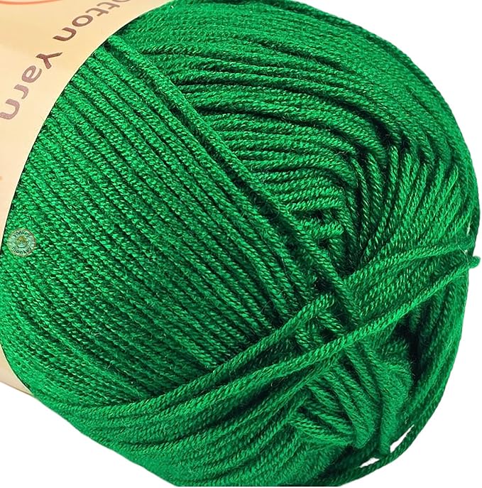 10-Pack of Yonkey Monkey Fingering Weight Yarn - 70% Rayon derived from Bamboo, 30% Cotton - Imported - Christmas Green 9064