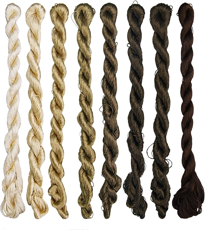 Natural Mulberry Silk Embroidery Thread, 8 Colors, 110m Each, Hand-Dyed Silk Floss for Detailed Needlework, Luxury Handmade Embroidery Set（12）