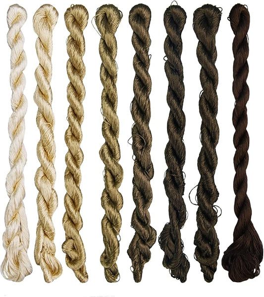 Natural Mulberry Silk Embroidery Thread, 8 Colors, 110m Each, Hand-Dyed Silk Floss for Detailed Needlework, Luxury Handmade Embroidery Set（12）