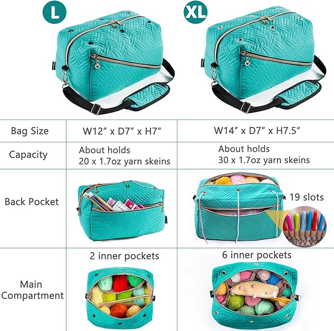 Crochet Bag Organizer - Knitting & Crocheting Yarn Storage - Yarn Holder for Accessories, Gifts