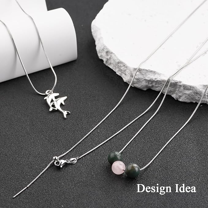10Pcs Stainless Steel Round Snake Adjustable Chain Bulk for Jewelry Making 1mm Necklaces Chains for Women Personalized Jewelry