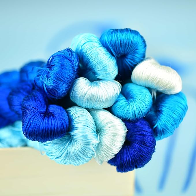 Natural 100% Silk Thread, Handmade Embroidery Thread Silk Floss 11 Colors 110m Each (29)