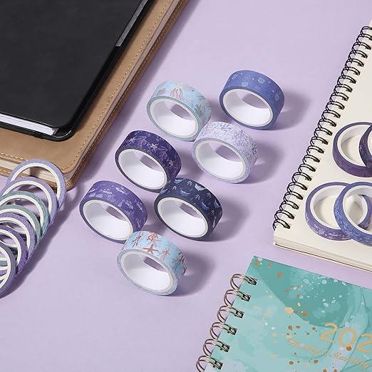 Mr. Pen- Washi Tape Set, 21 Rolls, 5 Yards/Roll, Assorted Sizes, Tide & Bloom Design, Washi Tape for Journaling