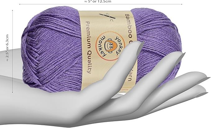 10-Pack of Yonkey Monkey 500 Grams Yarn - 70% Rayon derived from Bamboo, 30% Cotton - Imported - Lavender 9029