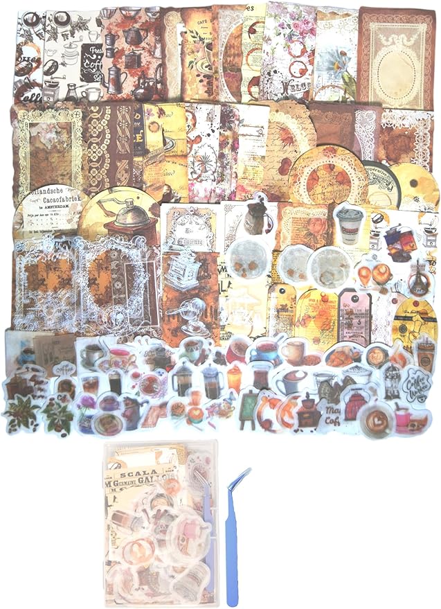 Vintage Scrapbooking Supplies Kit – Scrapbooking Supplies Vintage, Vintage Book Pages & Ephemera, Washi Stickers & Paper for DIY Junk Journals, Collage Art, Memory Albums, and Gift Decoration