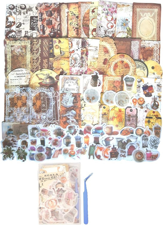 Vintage Scrapbooking Supplies Kit – Scrapbooking Supplies Vintage, Vintage Book Pages & Ephemera, Washi Stickers & Paper for DIY Junk Journals, Collage Art, Memory Albums, and Gift Decoration