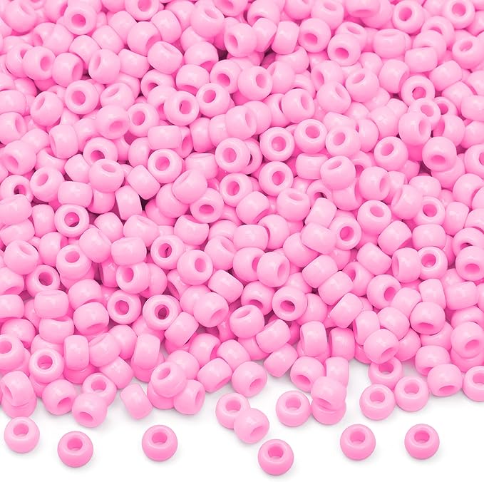 gmma pink pony beads for jewelry making valentine's day friendship bracelets 6x9mm beads for hair braiding diy bracelet necklace party decoration supplies
