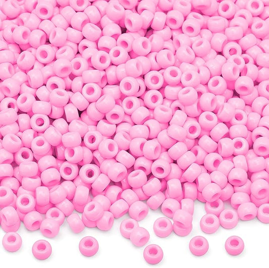 gmma pink pony beads for jewelry making valentine's day friendship bracelets 6x9mm beads for hair braiding diy bracelet necklace party decoration supplies