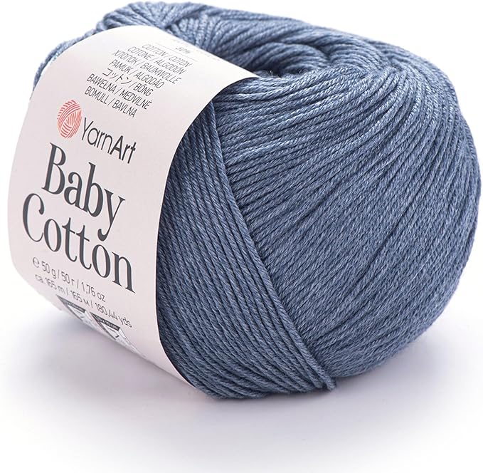 YarnArt Baby Cotton Yarn - Soft Knitting Yarn for Baby & Summer, 50% Cotton 50% Acrylic, 1.76 Oz, 180.44 Yds, Ideal for Amigurumi & Crochet Projects (1, 453)