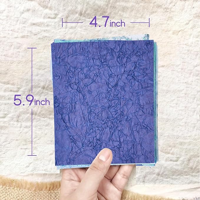 208 Sheets Textured Scrapbook Paper and Mesh Fabric Assorted Set - 8 Color Mixed Special Scrapbooking Papers for Planner Bullet Junk Journaling Supplies Handmade Collage Craft Kit,5.9x4.7 Inch