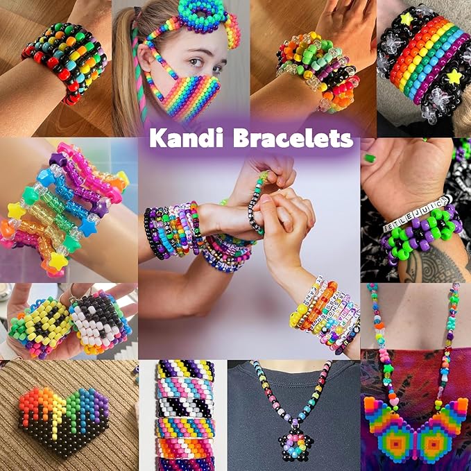 Pizooro Bracelet Making Kit 2400 Pcs Bracelet Beads, 56 Colors Pony Beads in Bead Organizer, 1400 Kandi Beads + 1000 Letter Beads, Jewelry Craft Supplies for Friendship Bracelets, DIY Gifts for Teens