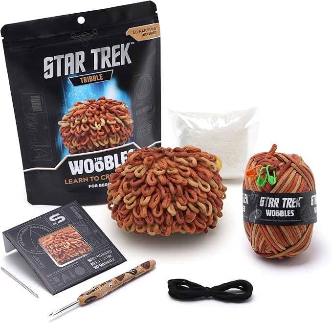 The Woobles Star Trek Crochet Kit for Beginners with Easy Peasy Yarn as seen on Shark Tank – Arts & Crafts Adult Knitting Kit with Step-by-Step Video Tutorials - Tribble